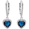 Clearine Orecchini Donna-True love forma Cuore Fiore con materiale Argento e Zirconia cubica anche per pelle sensibile