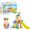 Playmobil Junior 71703 Parco giochi avventura, inclusi scivolo e ruota panoramica, giocattolo sostenibile realizzato in plastica a base vegetale, giocattolo per bambini dai 12 mesi in su