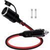 HuaLiSiJi Prolunga Cavo Accendisigari 12V 24V Prolunga Accendisigari Auto a LED 14AWG Viene Fornito con Fusibile 15A 20A, per Auto, Camion, Camper (1m)