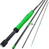 Sougayilang Canna da pesca a mosca, leggera e ultra portatile, 4 pezzi, 5/6 wt, in grafite, 2,8 m, canna da pesca completa con manico in superpolimero, verde