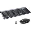 GALENMORO Set di mouse per tastiera, senza fili, USB QWERTZ (tedesco), tastiera senza fili, tastiera ergonomica e senza fili, per computer, PC, laptop, Smart TV/Windows, nero