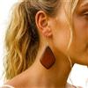 Generic ⊹⊱❁ ORECCHINI GEOMETRICI A FORMA DI DIAMANTE CON ROMBO - GRANDI DISCHI DI LEGNO ❁⊰⊹ orecchini etnici tribali leggeri, oro e marrone