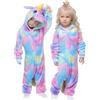 GEEKEO Unicorno Pigiama Intero Bambini Costumi Cosplay Felpa con Cappuccio Sleepwear Morbida Unicorno Pigiama Intero per Bambina & Ragazza