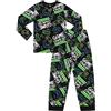 thepyjamafactory Game Over Gaming - Pigiama lungo in pile Twosie per bambini, Nero , 7-8 Years