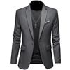 NBNX Blazer da uomo casual, con un bottone, giacca formale comoda per il tempo libero, giacca slim da ufficio giacca da lavoro primaverile smoking cappotto top, Beige, M