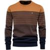 OHXSM Maglione a Righe Invernale per Uomo Maglione Girocollo Slim Fit Maglione Maglione a Blocchi di Colore da Uomo Maglione da Uomo Maglione a Righe Girocollo Maglione a Maniche Lunghe Maglione
