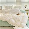 Odot Floreale Set Copripiumino 4 Pezzi, Set di Biancheria da Letto con Copripiumini, Lenzuola sopra e Federe, Set Biancheria da Letto Singolo Matrimoniale King (150x200cm,Piante)