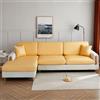 OKJK Coprisedile per Divano Elastico, Copri Cuscini per Divano in Tessuto con Tecnologia in Similpelle Impermeabile, Copridivano indossabili AntiGraffio (Bright Yellow,1 Seater)