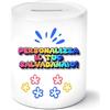 D&Vlab Salvadanaio in Ceramica Apribile Personalizzato con Foto Testo Logo Portamonete Cilindrico - Idea Regalo per Bambini, Natale, Matrimonio, Battesimo