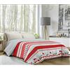 BANZAII TEXTILE INNOVATOR ONLINE Banzaii trapunta invernale, piumone in tessuto di calda flanella, manopesca - Imbottitura 350 gr/mq termoisolante per inverni rigidi - Made in Italy, Matrimoniale 260x260 cm Renne Rosso