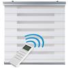 STORESDECO Tenda motorizzata Giorno e Notte Plus, Tenda a rullo a doppio velo con motore e comando. Tende motorizzate automatiche con batteria. Finiture in alluminio premium STORESDECO | Bianco, 140 x250cm