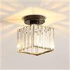 Mengjay Modern cristallo Plafoniera illuminazione montaggio a filo LED lampada da soffitto lampada a sospensione per sala da pranzo bagno camera da letto soggiorno,Nero