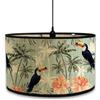 FANSU Paralume E27 Vintage Paralume in Bambù Modello Lampadario Copertura Lampada Accessori Luce Sostituibile Lampada Tavolo Lampada Comodino Paralume a Tamburo (ibisco,30x20cm)