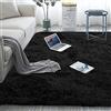 CHBIN Moderno Pecora Tappeto 40x100cm Tappeto Soggiorno Tappeti di Zona Morbido e Antiscivolo Pelliccia Sintetica Faux Pelliccia per Letto Home Decor Nursery Qualsiasi Stanza, Nero