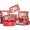 Coolty 20 Pezzi Scatole per Cupcake 6 Fori Scatole per Muffin Scatola Cupcake con Finestra e Inserti Scatola per Dessert Muffin Pasticcini Macarons Torte Regali (Tipo Rosso Natale)