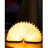 ZBOLE Luce Pieghevole Originale per Fisarmonica, Illuminazione Ambientale, Lampada da Tavolo Portatile in Legno, Lampada d'Ambiente, Lanterna di Carta LED con Ricarica USB (walnut)
