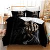 Gegeryozer Parure di Lenzuola con Testa di Morte 200×200 cm Set di Biancheria da Letto Gotica in Microfibra per Bambini con 2 Federe 50 x 75 cm (KL1)