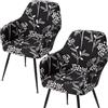 MEIVINES Coprisedie Elasticizzato Copripoltrona Coprisedia Ufficio Copri Poltrona con Braccioli 2Pcs Copri Sedia Rimovibile e Lavabile per la Cucina, il Soggiorno e la Sala da Pranzo (Nero, 2PCS)