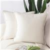 Madizz 2 Pezzi Federe in Velluto Copricuscini Morbido Decorativo Fodere per Cuscino Lusso Stile per Divano Camera da Letto Bianco Quadrate 55x55 cm