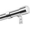 Venwemong Bastoni e binari per tende argentati per tende con occhielli, finestre, soggiorno, bagno, camera da letto (argento, 84-185 cm)