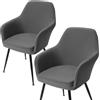 MEIVINES Coprisedie Elasticizzato Copripoltrona Coprisedia Ufficio Copri Poltrona con Braccioli 2Pcs Copri Sedia Rimovibile e Lavabile per la Cucina, il Soggiorno e la Sala da Pranzo (Grigio, 2PCS)