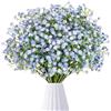 RFYTDCF Gypsophila Essiccata, 6 Pezzi di Fiori Artificiali Come Veri Fiori Decorativi Blu Gypsophila Artificiale Bouquet di Fiori Realistici Finta per Bomboniere Decorazioni