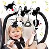 Kulveanju Spirale Passeggino Neonato Giochi 0-3 Mesi, Neonato Accessori Utili, Sonaglio Giochi Passeggino con Musicali, Regali per Neonati per Bambini da 6 a 12 Mesi, Peluche Volpe Bianco e Nero