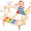 UCAMP Bambini Tamburo Bambino,Strumenti Musicali Batteria,Strumento Educativo A Percussione,10 in 1 Xilofono Giocattolo Musicale Legno,per Bambini Giochi Legno Regalo Bambino 1 2 3 4 5 Anni