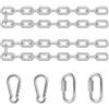 Jinsion 2 Pezzi Catenella di Metallo con 2 Moschettoni e Anello di Collegamento Rapido, 60cm Catena Acciaio Inox, Catena Catena per Altalena, Amaca, Sedia, Poltrona Sospesa, Sacchi di Sabbia