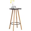 CLP Tavolino Alto Mijas Rotondo I Stile Scandinavo I Tavolo da Bistrò in Legno con Poggiapiedi, Colore:Nero, Colore del Telaio:Natura (Rotondo)