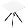 [en.casa] Tavolo da Pranzo Moderno Piano Quadrato 60x60 cm in MDF Laccato Gambe in Metallo Tavolo per Cucina Sala Pranzo Ristoranti Caffetterie - Bianco/Nero