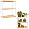 DuneDesign Scaffale Basso di bambù - 69x60x26 Scarpiera Legno Mobiletto Bagno Scaffalatura 3 Ripiani