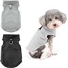 EOAMGO Maglione per cani di piccola taglia, 2 confezioni da giacca invernale per cani di piccola taglia, in pile con anelli a D, giacca invernale per abbigliamento interno ed esterno (nero, grigio) (L)