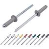 Marcopol Confezione da 80 pezzi, rivetti ciechi verniciati 4,0 x 14 mm, a testa bombata, DIN 7337, rivetto in alluminio e mandrino in acciaio, rivetti a pressione (80, Grigio Polvere RAL 7037)
