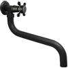 KOPYFANTAP Rubinetto Giardino Parete, Rubinetti in Ottone per Lavandino Cucina Bagno Lavabo Mop Pool, Rubinettos Acqua Fredda Girevole 360° con Maniglia a Croce Interfaccia G1/2, Nero