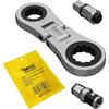 SabreCut 1 x SabreCut MRSC10 Dual Drive Flex 11 mm & 13 mm piccolo micro cricchetto con 6,3 mm (1/4) esagonale e 1/4 Square Drive adattatori in acciaio inox professionale 72 denti ingranaggio piccolo chiave