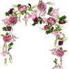 OrgMemory Ghirlanda di Peonie, 180cm, Ghirlanda Fiori Artificiali, Fiori per Arco, Ghirlanda Floreale per la Decorazione di Nozze Home Table Decorazione (Ghirlanda Di Peonia Dusty)