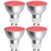 Bonlux Faretti a LED Rossi MR16 GU10 5 W Colore Rosso, AC 220-240 V, Angolo del Fascio di 120 Gradi, 50W MR16 Ricambio per Lampade Alogene da Parete, Illuminazione Paesaggistica, Confezione da 4
