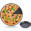 Tyenaza Teglia per Pizza Tonda da 9 Pollici, Acciaio al Carbonio Pirofila per Pizza Rotonda Antiaderente Forno a Microonde Piatti da Forno Teglie Antiaderente, per Pizza, Biscotti, Pane
