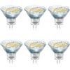 Akynite GU4 MR11 2W 12V LED Luce Calda 3000K, 120 gradi, 250LM, Equivalente Alogene MR11 10W 20W, AC DC 12V-24V Ø35mm GU4 Faretti LED Calda per Cappa Cucina Camper, non dimmerabile, set di 6