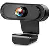 iTauyees Webcam 1080P con Microfono, Webcam PC con Vista Wide-Angle 90°, Webcam Full HD per Videochiamate, Studi, Registrazione e Giochi