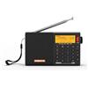 XHDATA D-808 Radio digitale portatile FM stereo/SW/MW/LW SSB RDS Air Band Multi Band Radio Speaker con ATS, display LCD, timer di spegnimento, sveglia, antenna esterna nera