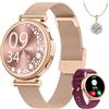 Fitnynxos Smartwatch Donna, 1.27 HD Orologio Smartwatch con Chiamate, 120+ Sport, 24h Cardiofrequenzimetro Ciclo Mestruale SpO2 Sonno IP68 Contapassi Notifiche WhatsApp per iOS Android Oro Regalo