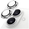JETech Pellicola Fotocamera per iPhone 16 6,1 Pollici e iPhone 16 Plus 6,7 Pollici, Copertura Totale 9H Vetro Temperato Anello Cover, Piastra in Metallo Opaco, Pacco da 1 (Bianco)