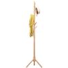 BAKAJI Attaccapanni Appendiabiti di Design a Piantana da Terra in Legno di Betulla con 8 Ganci Appendi Abiti e Base Treppiedi Dimensione 41 x 41 x 176 cm (Naturale)