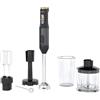 Sencor Frullatore ad Immersione Ultra-Potente 6 in 1, 1200W, con Frusta Doppia, Tritatutto & Montalatte, Schiacciapatate, Lame QuadBlade in Titanio, Controllo Continuo della Velocità, Elegante, Nero