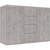 vidaXL Credenza Minimalista con Ante e Cassetti Robusta Elegante Madia Armadietto Cassettiera Arredo Casa Grigio Cemento 88x30x65 cm in Truciolato