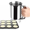 PBUSPU Separatore di Pastella, Dispenser per Pancake 800ML,Mbuto per Pastella in Acciaio Inossidabile,Dosatore per Impasti per TorteDispenser di Imbuto per Torte, Pancake, Muffin, Waffle