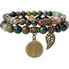 Farfume Bracciali Chakra per le donne - Cristalli Bracciale Donne Pietre Naturali Yoga Reiki- Un Set di Bracciali Doppi（Agata d'India e Albero della Vita（Medio）