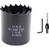 Laiwei Sega a tazza 41mm LAIWEI bi-metallo fresa a tazza circolare HSS, spessore 1,8 mm, profondità di taglio fino a 38 mm, adatto per legno, plastica, cartongesso e tubi metallici